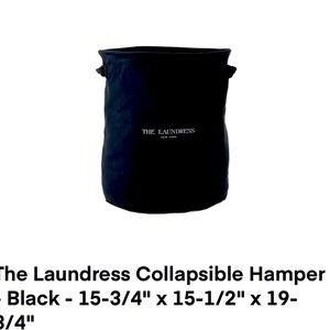 The Laundress Black collapsible hamper NEW